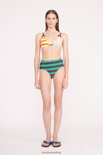 kvinner devon bikinitruse med høy høyde cabana stripe multi 6048FN690 STAUD klær