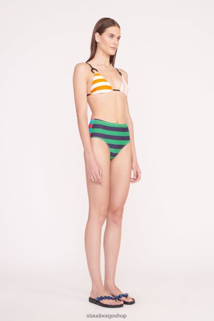 kvinner devon bikinitruse med høy høyde cabana stripe multi 6048FN690 STAUD klær