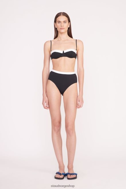 kvinner devon bikinitruse med høy høyde svart hvit 6048FN691 STAUD klær