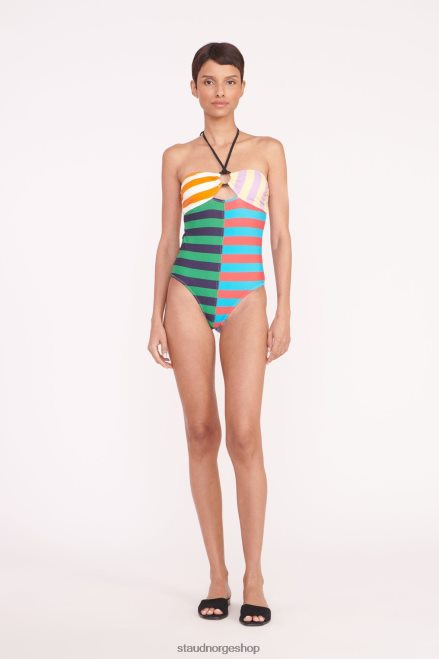 kvinner ess ring ett stykke cabana stripe multi 6048FN697 STAUD klær