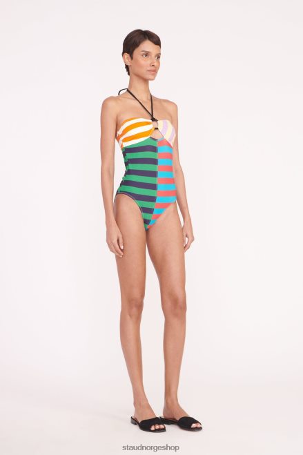 kvinner ess ring ett stykke cabana stripe multi 6048FN697 STAUD klær