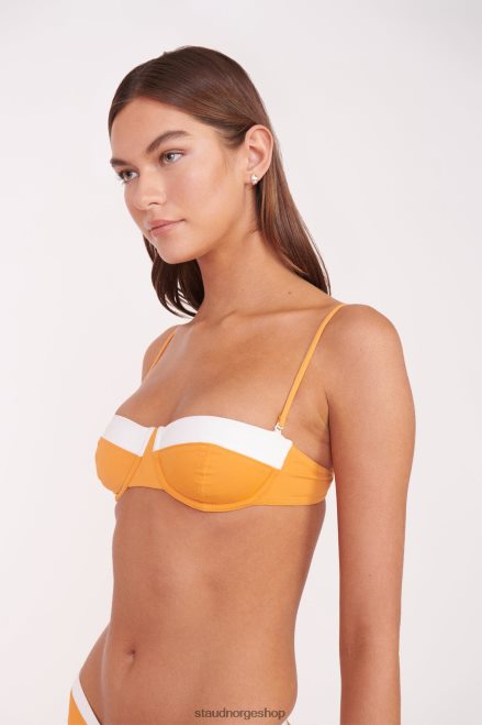kvinner jo balconette bikini topp nektarin hvit 6048FN648 STAUD klær