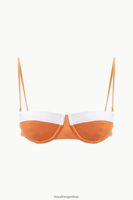 kvinner jo balconette bikini topp nektarin hvit 6048FN648 STAUD klær
