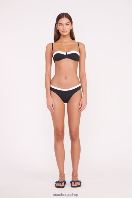 kvinner jo balconette bikini topp svart hvit 6048FN645 STAUD klær