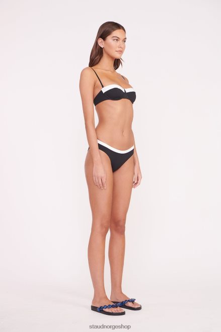 kvinner jo balconette bikini topp svart hvit 6048FN645 STAUD klær