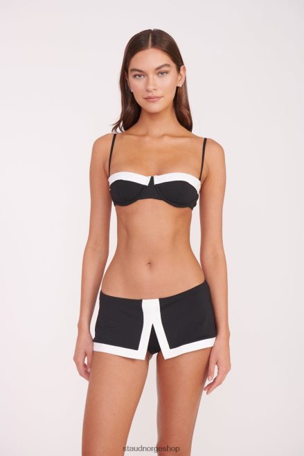 kvinner jo balconette bikini topp svart hvit 6048FN645 STAUD klær