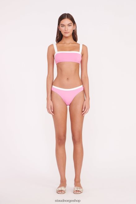 kvinner liv bikini topp korallrosa hvit 6048FN643 STAUD klær