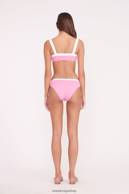 kvinner liv bikini topp korallrosa hvit 6048FN643 STAUD klær