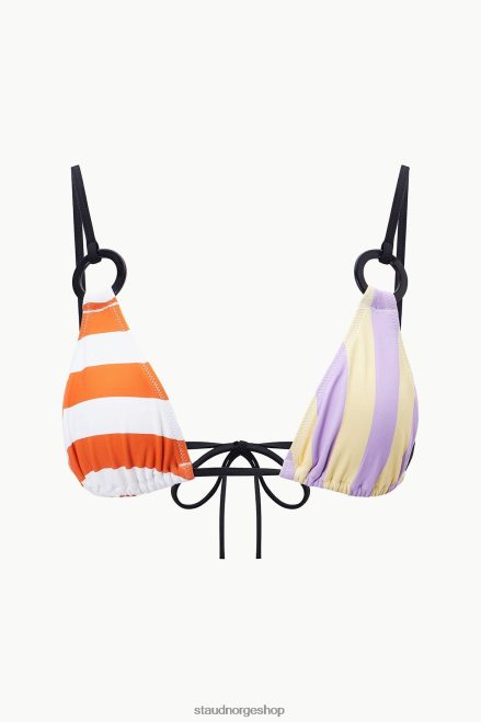 kvinner tate triangel bikini topp cabana stripe multi 6048FN739 STAUD klær