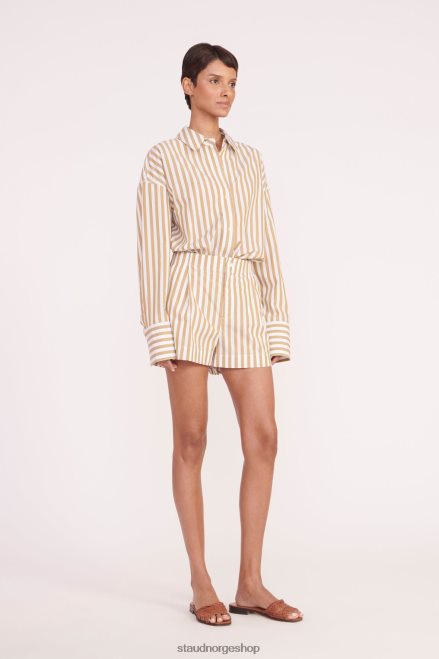 kvinner zoey kort kaki stripe 6048FN513 STAUD klær