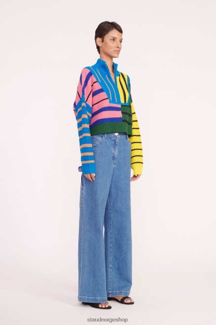kvinner cropped hampton genser formentera stripe 6048FN577 STAUD klær