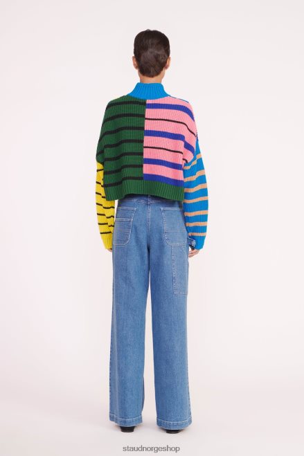 kvinner cropped hampton genser formentera stripe 6048FN577 STAUD klær