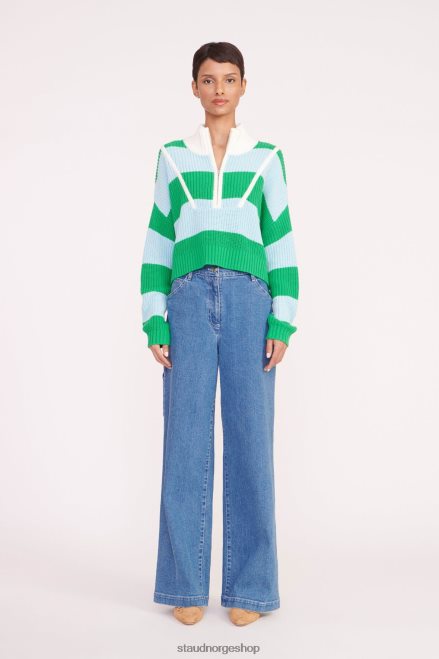 kvinner cropped hampton genser gress grunt rugby stripe 6048FN578 STAUD klær