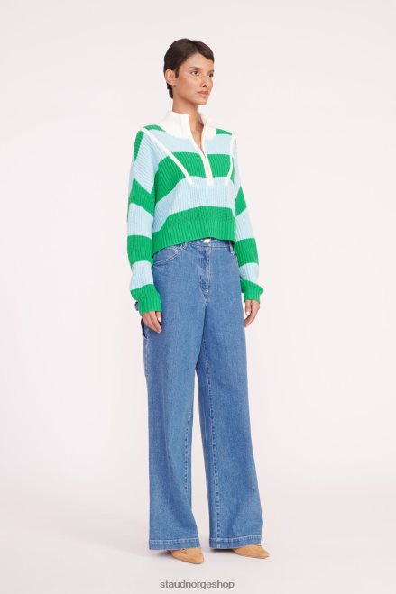 kvinner cropped hampton genser gress grunt rugby stripe 6048FN578 STAUD klær