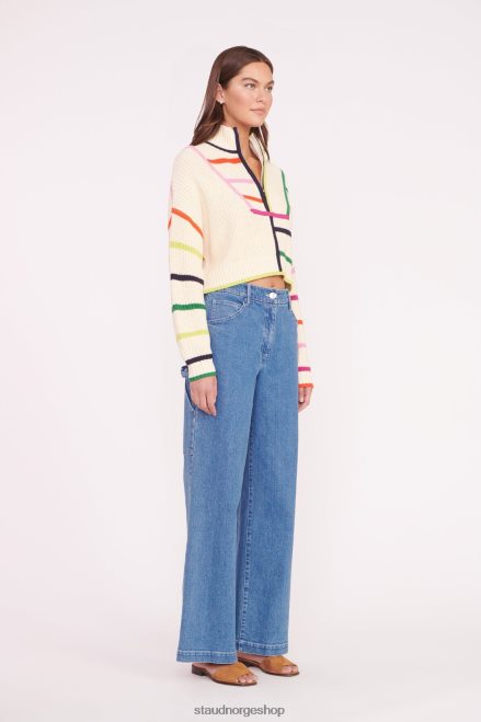 kvinner cropped hampton genser krem regnbue multi 6048FN576 STAUD klær