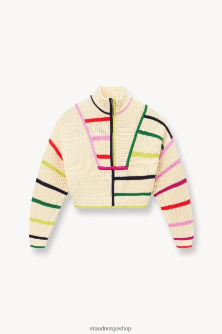 kvinner cropped hampton genser krem regnbue multi 6048FN576 STAUD klær