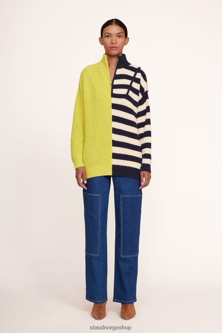 kvinner hampton genser chartreuse to-tone stripe 6048FN597 STAUD klær