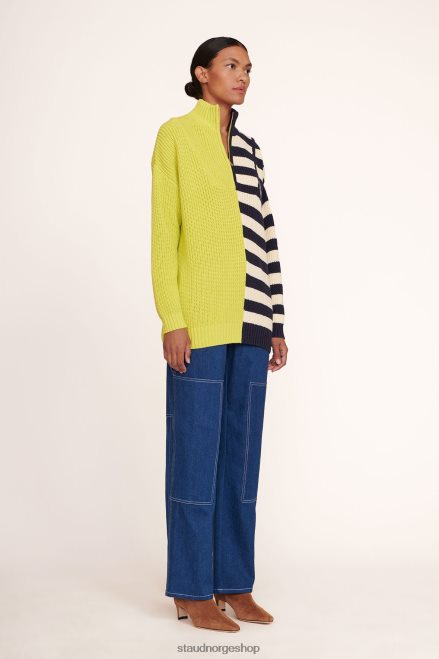 kvinner hampton genser chartreuse to-tone stripe 6048FN597 STAUD klær
