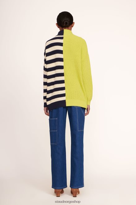 kvinner hampton genser chartreuse to-tone stripe 6048FN597 STAUD klær