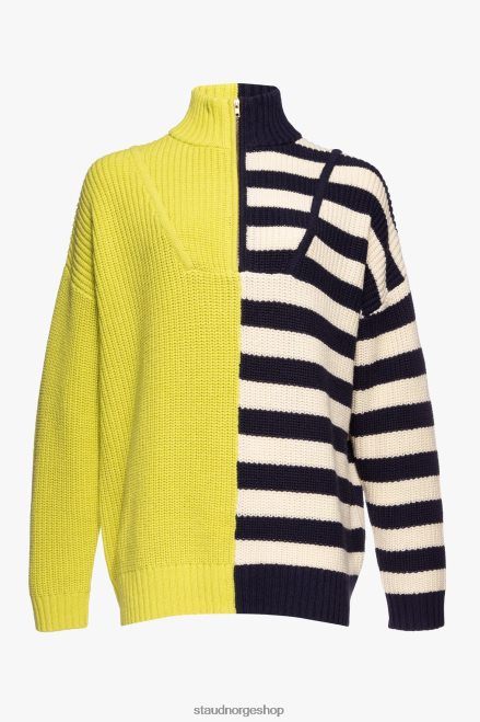 kvinner hampton genser chartreuse to-tone stripe 6048FN597 STAUD klær
