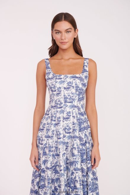 kvinner brønner kjole kina blå toile 6048FN49 STAUD klær