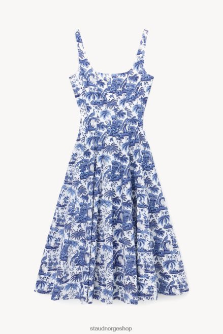 kvinner brønner kjole kina blå toile 6048FN49 STAUD klær
