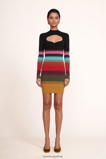 kvinner clara kjole mosaikkstripe 6048FN284 STAUD klær
