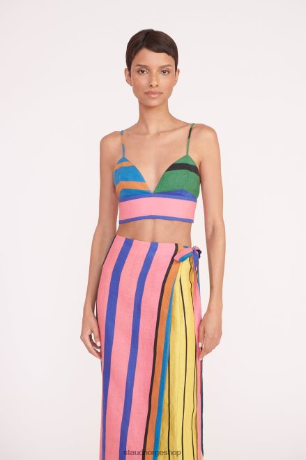 kvinner kaitlyn skjørt formentera stripe 6048FN467 STAUD klær
