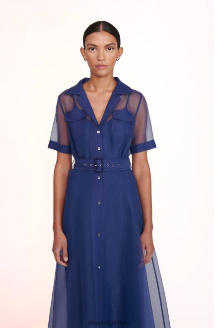 kvinner millie kjole organza marinen 6048FN166 STAUD klær
