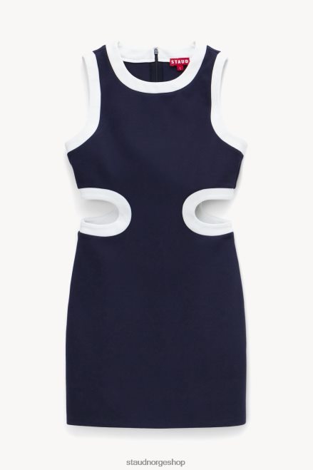 kvinner mini dolce kjole marine hvit 6048FN196 STAUD klær