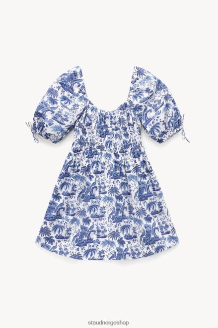 kvinner mini faye kjole blå toile 6048FN256 STAUD klær