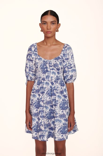 kvinner mini faye kjole blå toile 6048FN256 STAUD klær