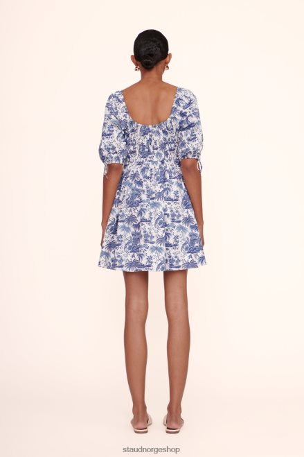 kvinner mini faye kjole blå toile 6048FN256 STAUD klær