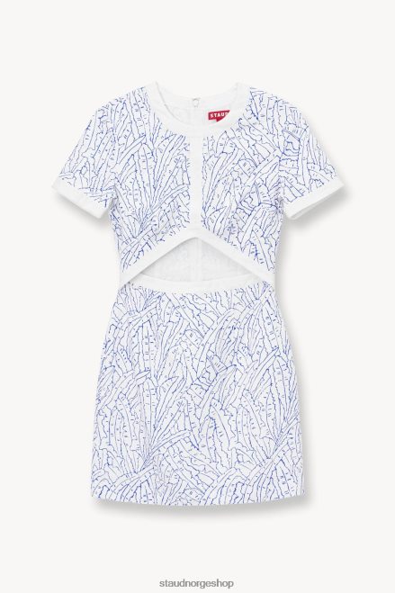 kvinner mini perla kjole blå håndflate 6048FN44 STAUD klær