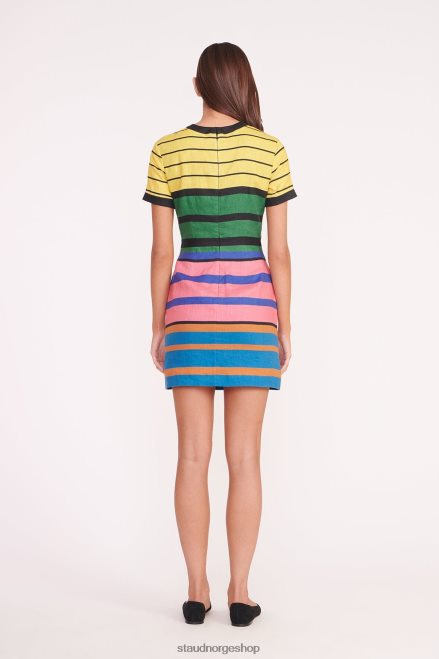kvinner mini perla kjole formentera stripe 6048FN43 STAUD klær