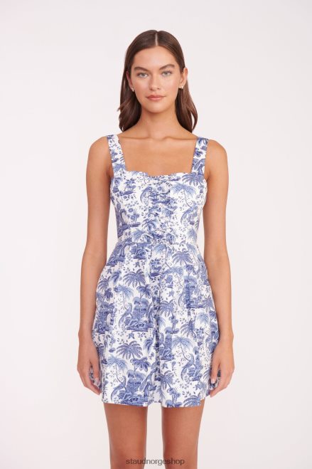 kvinner mini sutton kjole blå toile 6048FN71 STAUD klær