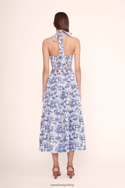 kvinner sjøskjørt blå toile 6048FN463 STAUD klær