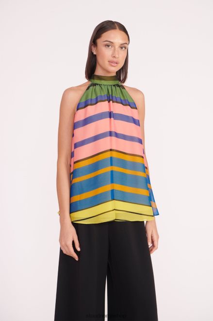 kvinner marlowe topp formentera stripe 6048FN317 STAUD klær
