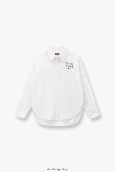 kvinner tilpasset klassisk oversized skjorte hvit 6048FN1023 STAUD x C.BONZ tilbehør