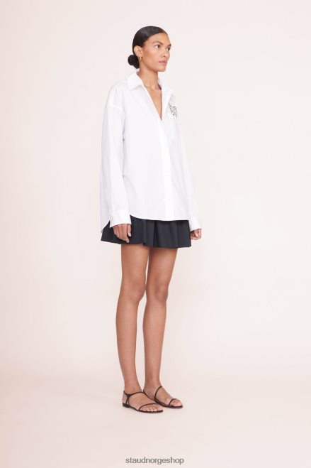 kvinner tilpasset klassisk oversized skjorte hvit 6048FN1023 STAUD x C.BONZ tilbehør