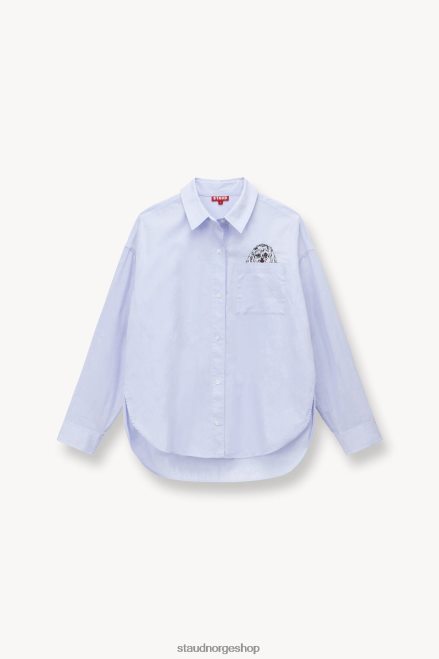 kvinner tilpasset klassisk oversized skjorte oxford blå 6048FN1022 STAUD x C.BONZ tilbehør