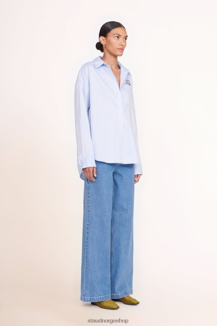 kvinner tilpasset klassisk oversized skjorte oxford blå 6048FN1022 STAUD x C.BONZ tilbehør