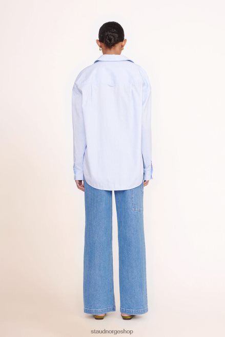 kvinner tilpasset klassisk oversized skjorte oxford blå 6048FN1022 STAUD x C.BONZ tilbehør