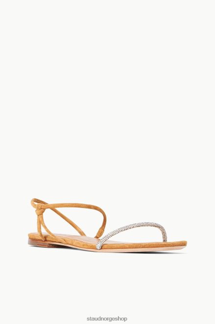 kvinner laurbær krystall sandal semsket skinn rhinestone cashew 6048FN920 STAUD sko