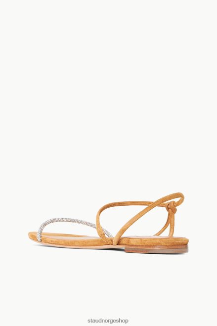 kvinner laurbær krystall sandal semsket skinn rhinestone cashew 6048FN920 STAUD sko